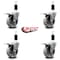 Service Caster 4'' Semi Steel Swivel 1-3/8'' Expanding Stem Caster Set Total Lock Brake, 4PK SCC-EXTTL20S414-SSS-138-4 - alternate 4